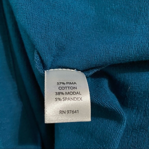 Pure Jill J Jill Teal Green Hooded Open Front Cardigan Sweater - Picture 5 of 5